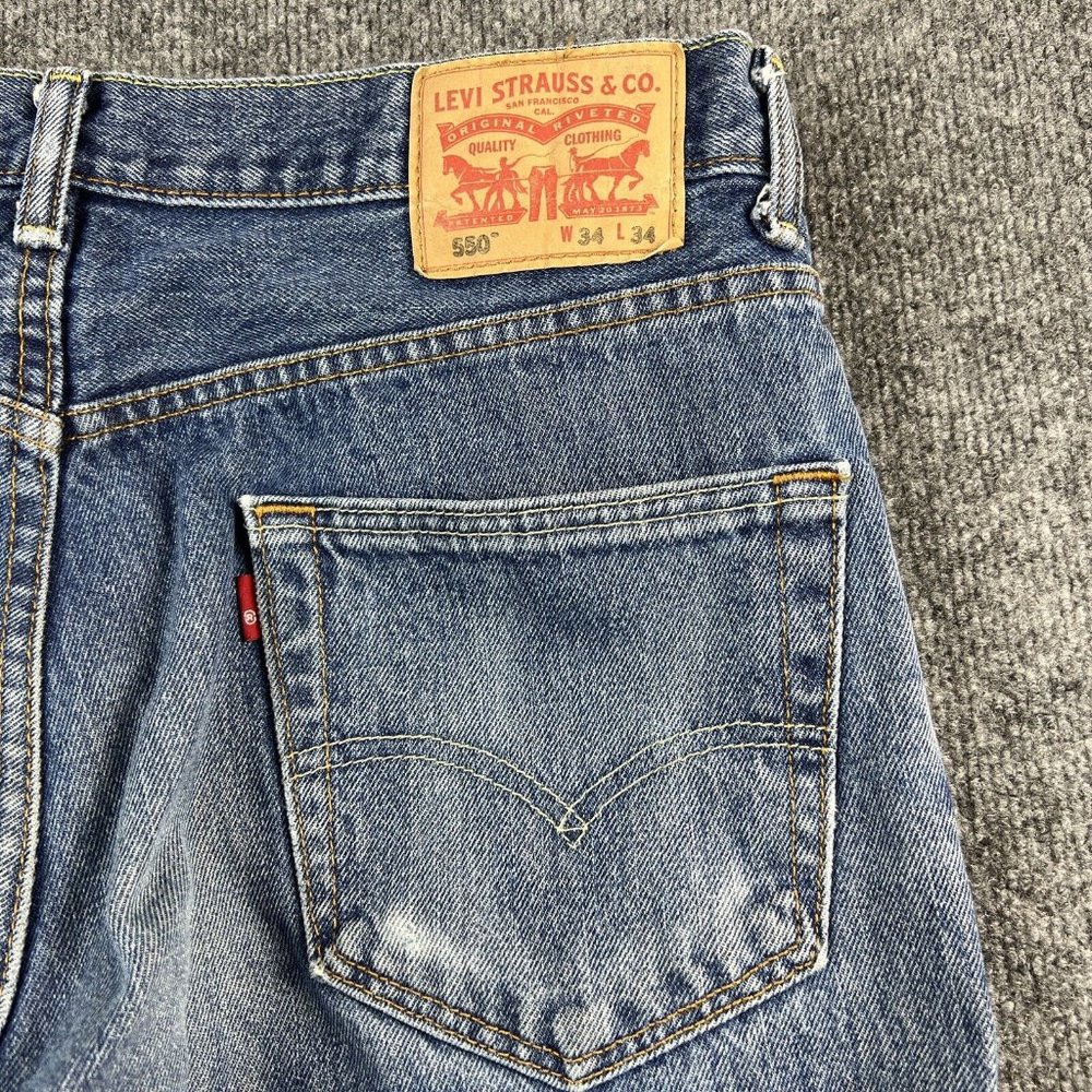 Levis 550 Men Jeans Relaxed Fit 33x32 Denim Blue - Picture 2 of 12